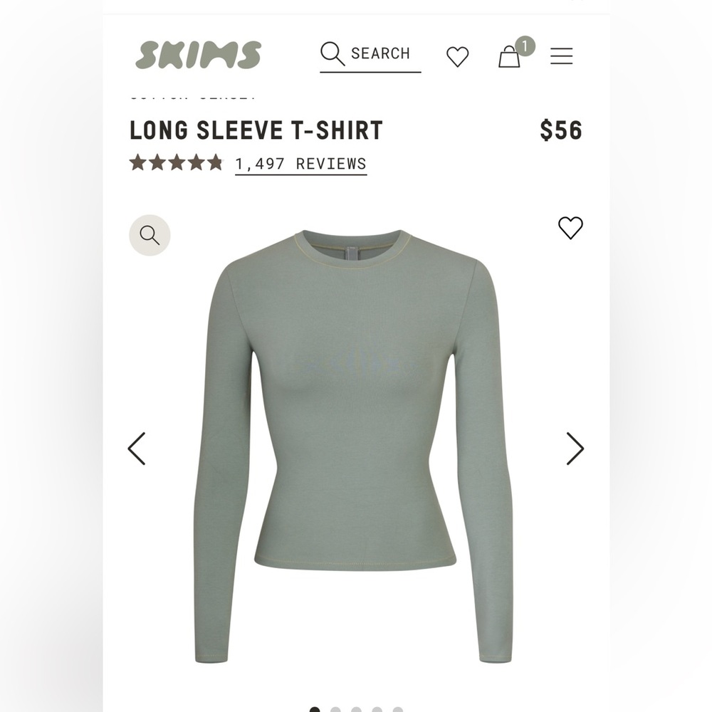 Skims Long Sleeve Cotton T-Shirt